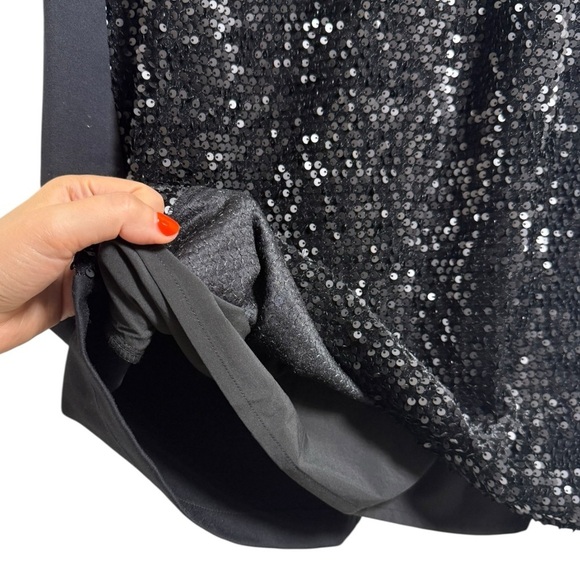 J.McLaughlin Christian Sequin Mini Dress Size Medium Black Holiday Christmas - Picture 7 of 10